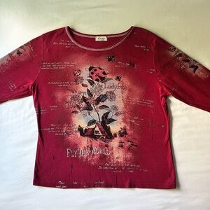 cactus red ladybug longsleeve tee